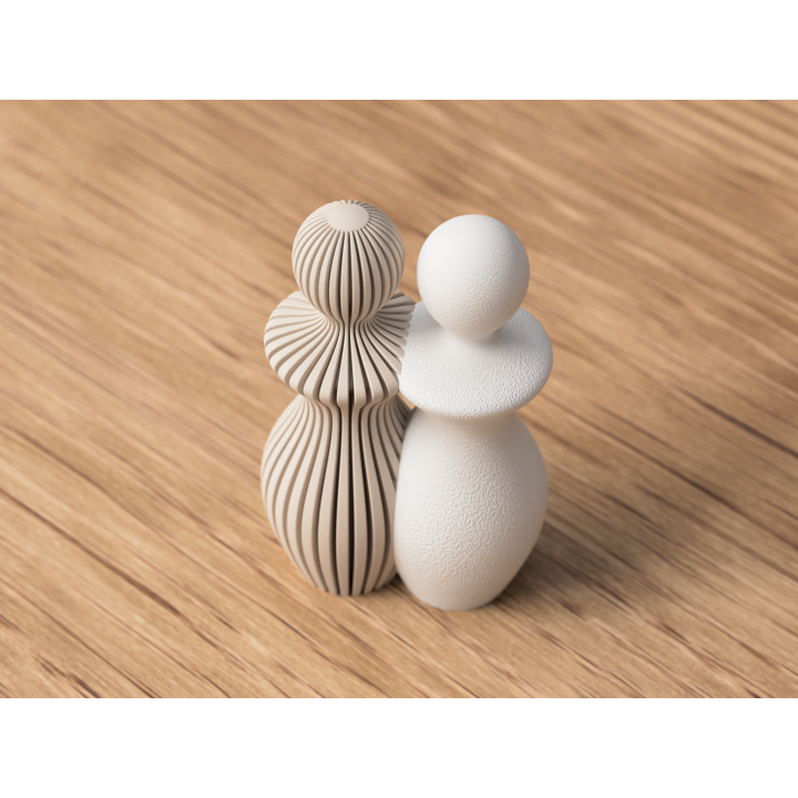 Statue Couple Woman and Woman - 14 cm or 20 cm high - Abstract Minimalist Design - Scandinavian Style - Decoration