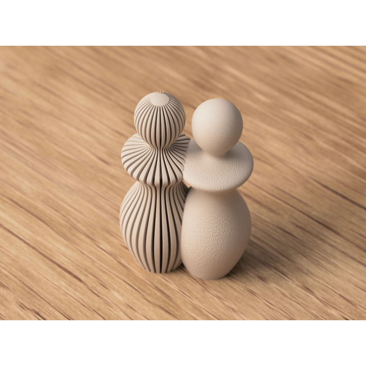 Statue Couple Woman and Woman - 14 cm or 20 cm high - Abstract Minimalist Design - Scandinavian Style - Decoration