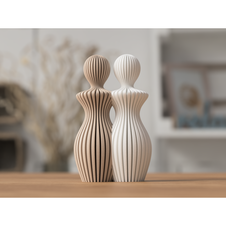 Statue Couple Woman and Woman - 14 cm or 20 cm high - Abstract Minimalist Design - Scandinavian Style - Decoration