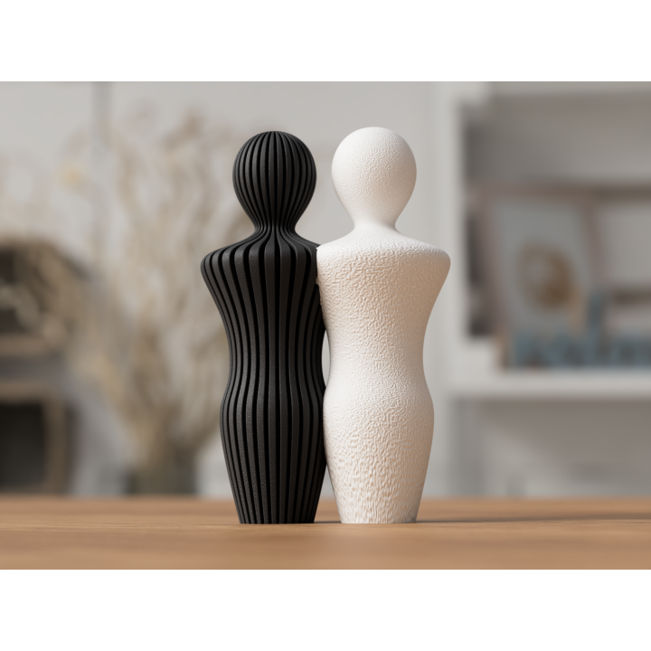 Beeld Koppel Man en Man - 14 cm of 20cm hoog - Abstract Minimalistisch Design - Scandinavisch Stijl - Decoratie