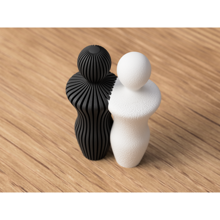 Statue Couple Man and Man - 14 cm or 20 cm high - Abstract Minimalist Design - Scandinavian Style - Decoration