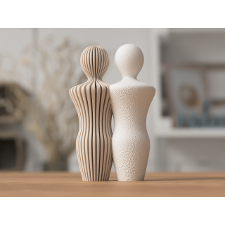 Beeld Koppel Man en Man - 14 cm of 20cm hoog - Abstract Minimalistisch Design - Scandinavisch Stijl - Decoratie