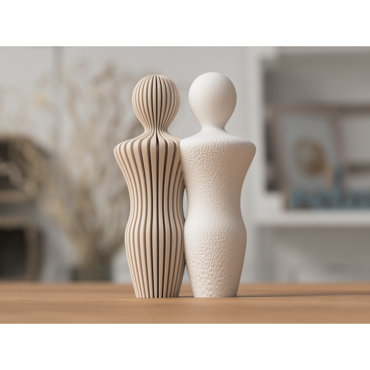 Beeld Koppel Man en Man - 14 cm of 20cm hoog - Abstract Minimalistisch Design - Scandinavisch Stijl - Decoratie