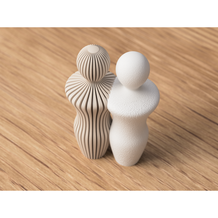 Statue Couple Man and Man - 14 cm or 20 cm high - Abstract Minimalist Design - Scandinavian Style - Decoration