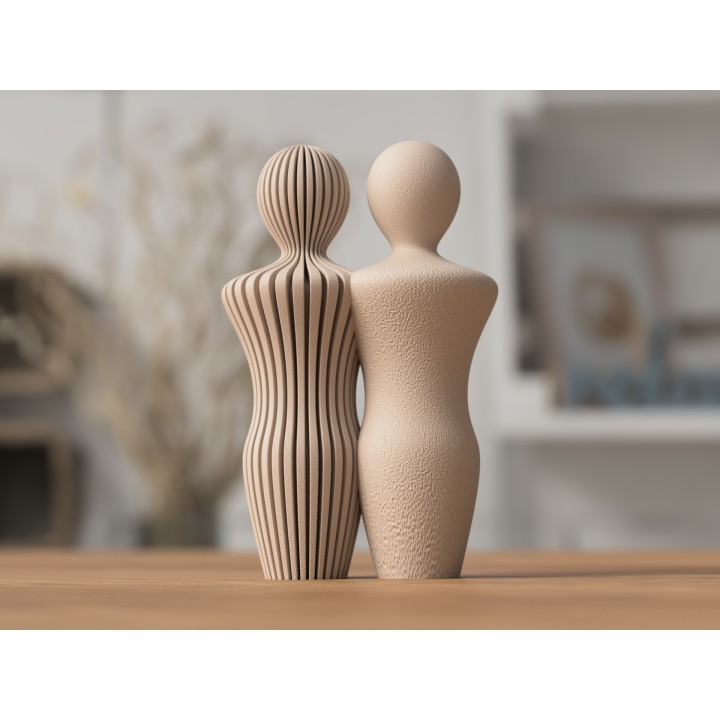 Beeld Koppel Man en Man - 14 cm of 20cm hoog - Abstract Minimalistisch Design - Scandinavisch Stijl - Decoratie