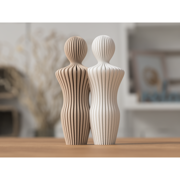 Beeld Koppel Man en Man - 14 cm of 20cm hoog - Abstract Minimalistisch Design - Scandinavisch Stijl - Decoratie