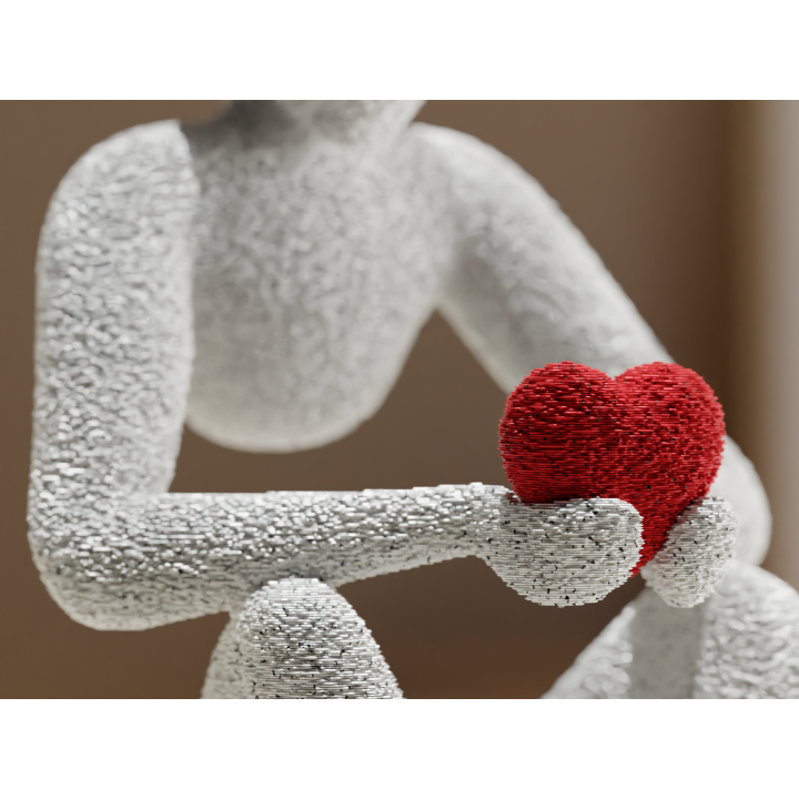 Decoratief beeldje met hart – Minimalistische cadeau-idee uit 3D-print – Modern beeldje