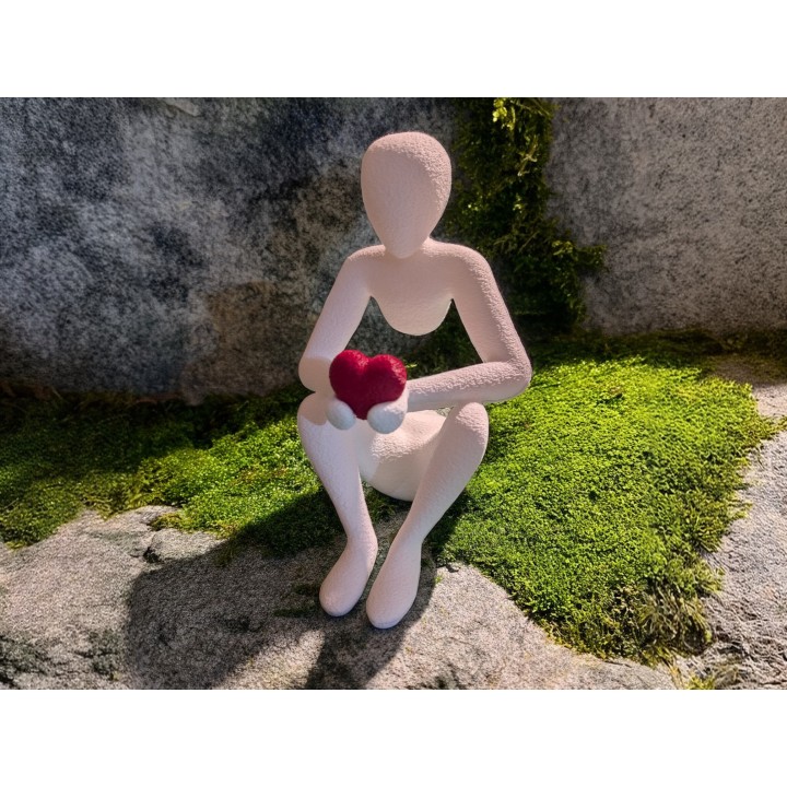 Decoratief beeldje met hart – Minimalistische cadeau-idee uit 3D-print – Modern beeldje