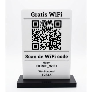 QR code WiFi - Customised sign with table stand (base)