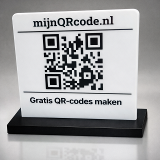 QR-code URL - Bord op maat met tafelstandaard (voetje)