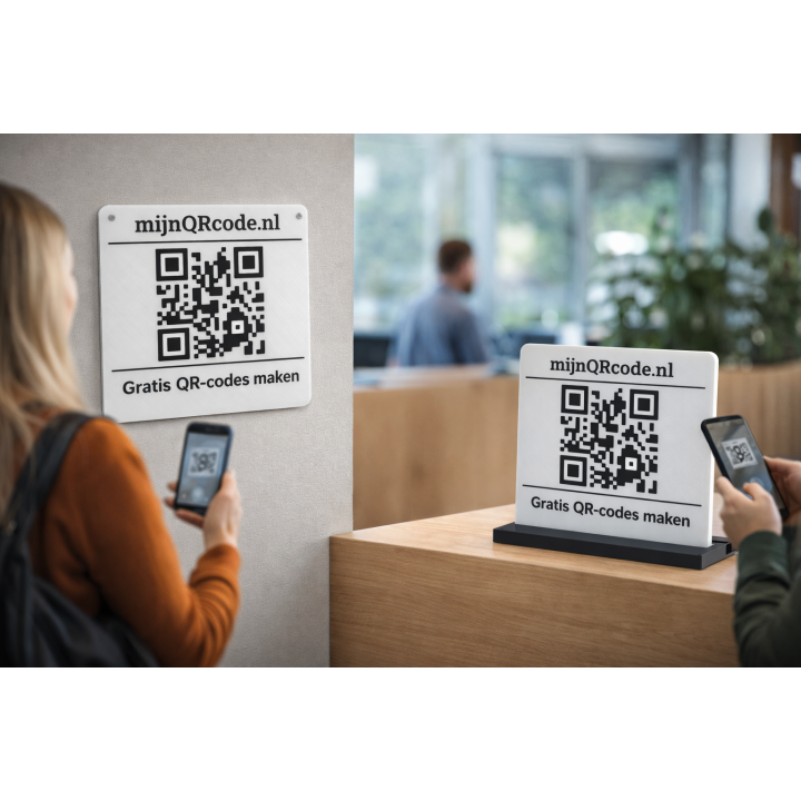 QR code URL - Customised sign with table stand (base)