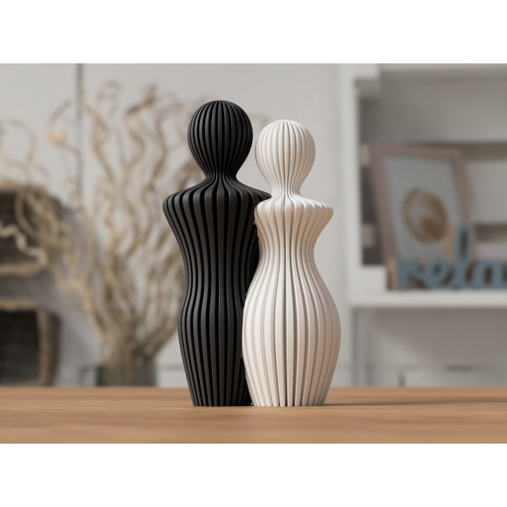 Beeld Koppel Man en Vrouw - 14 cm of 20cm hoog - Abstract Minimalistisch Design - Scandinavisch Stijl - Decoratie