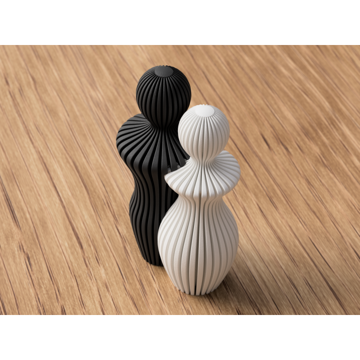 Beeld Koppel Man en Vrouw - 14 cm of 20cm hoog - Abstract Minimalistisch Design - Scandinavisch Stijl - Decoratie