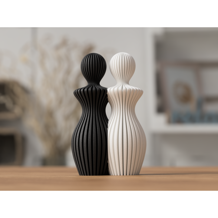 Statue Couple Woman and Woman - 14 cm or 20 cm high - Abstract Minimalist Design - Scandinavian Style - Decoration