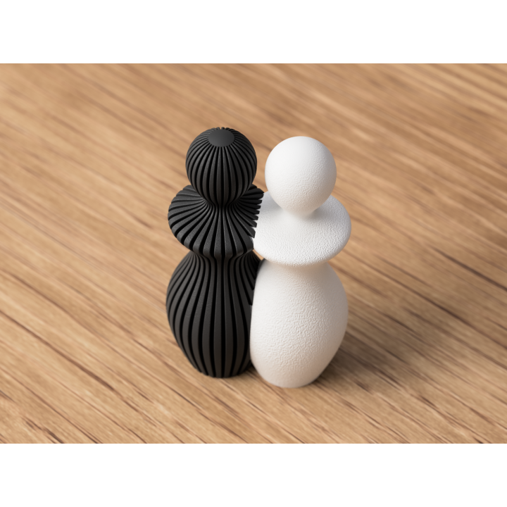 Beeld Koppel Vrouw en Vrouw - 14 cm of 20cm hoog - Abstract Minimalistisch Design - Scandinavisch Stijl - Decoratie